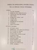 Gleason-Gleason No. 11, Hypoid Formate Gear Finisher, Operations Manual Year (1944)-No. 11-01